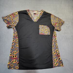 Incredibles 2 Scrubs Shirt Womens S Short Sleeve Nursing Medical